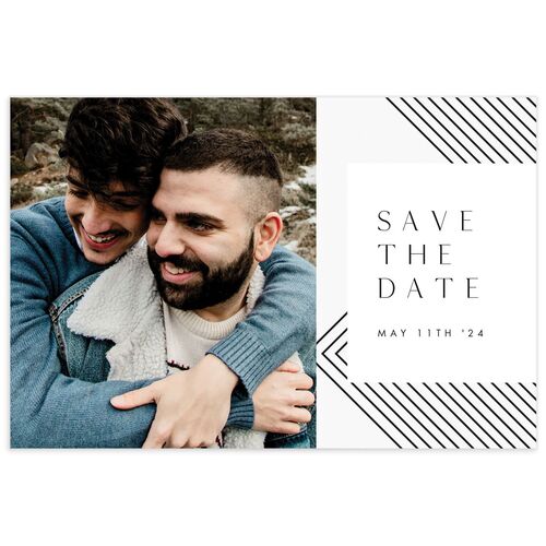 Geometric Impression Save The Date Postcards Licorice