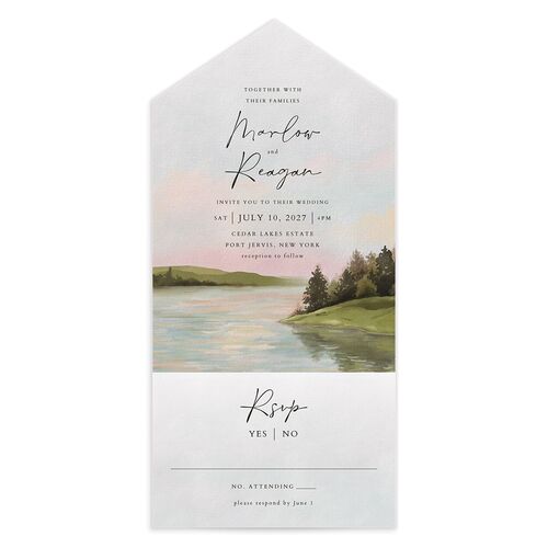 Rustic Reflection All-in-One Wedding Invitations - 