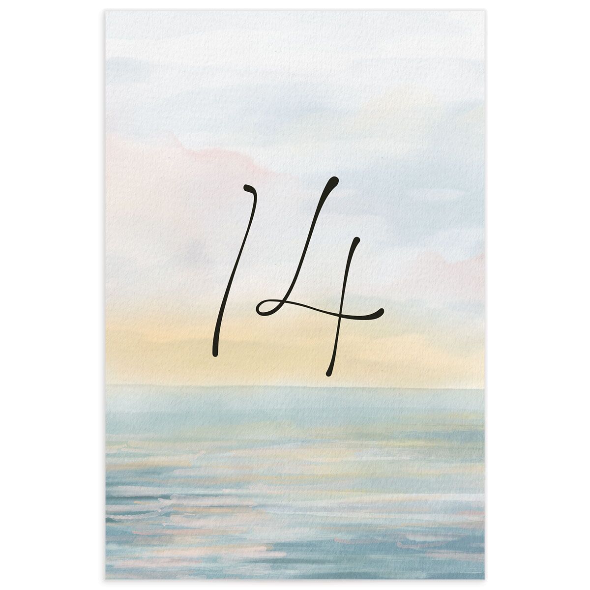 Rustic Reflection Table Numbers Dusty Blue Signature