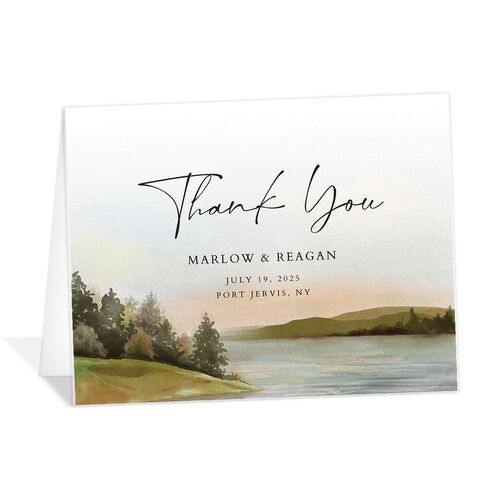 Rustic Reflection Thank You Cards Umber