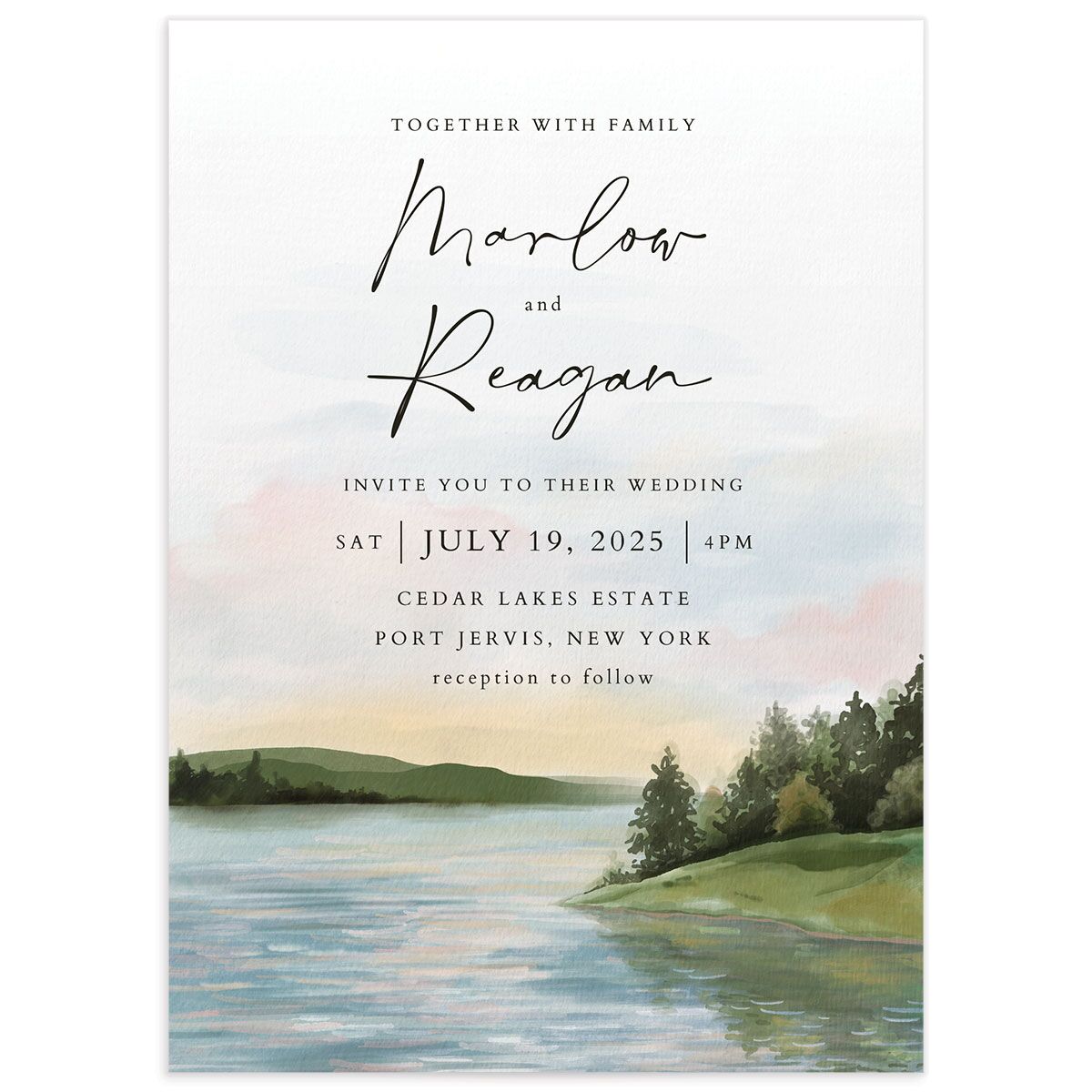 Rustic Reflection Wedding Invitations