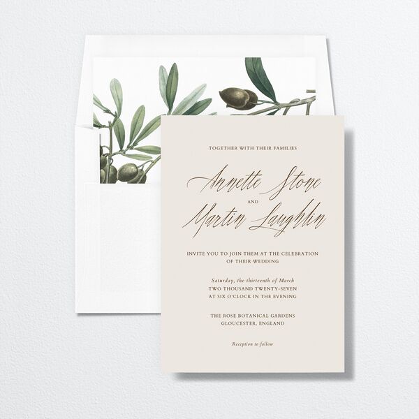 Botanical Olive Standard Envelope Liners Champagne Standard