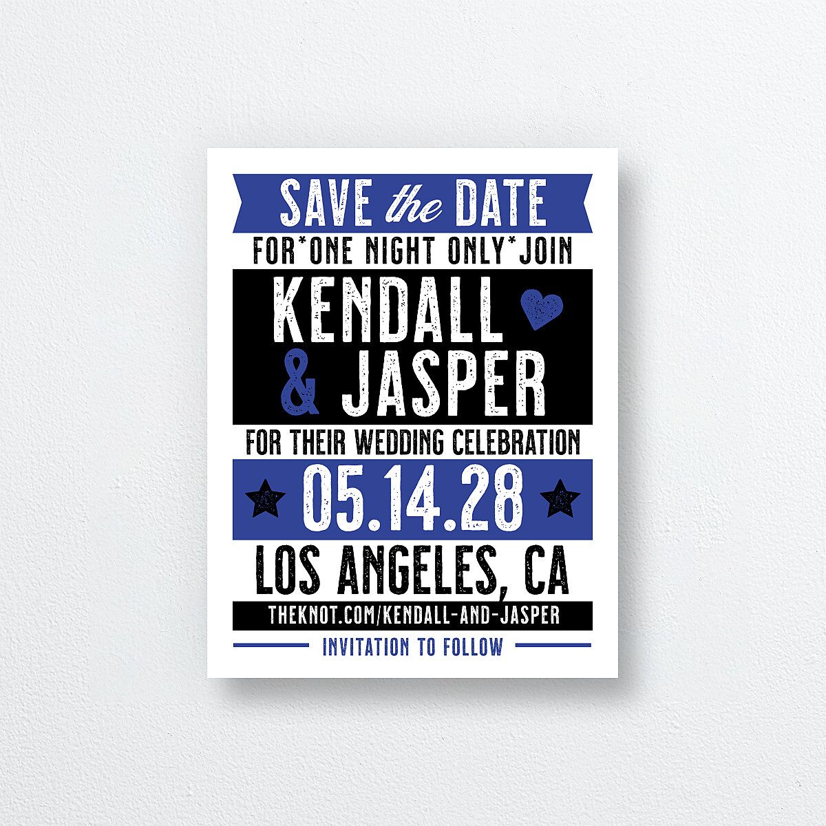 Gig Poster Save the Date Petite Cards Sapphire Signature smooth Blank No Standard