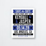 Gig Poster Save the Date Petite Cards Sapphire Signature smooth Blank No Standard