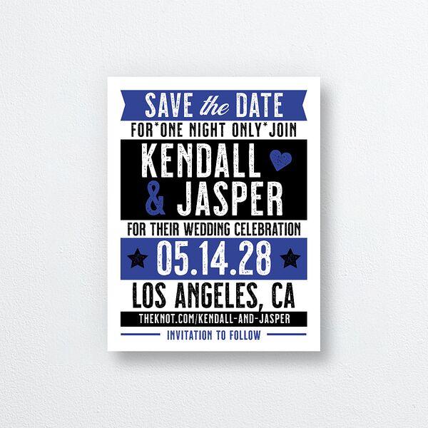 Gig Poster Save the Date Petite Cards Sapphire Signature smooth Blank No Standard
