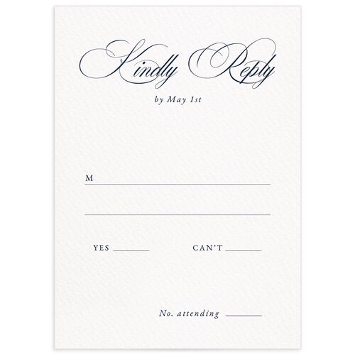 Formal Nautical Wedding Response Cards Moody Blue Signature