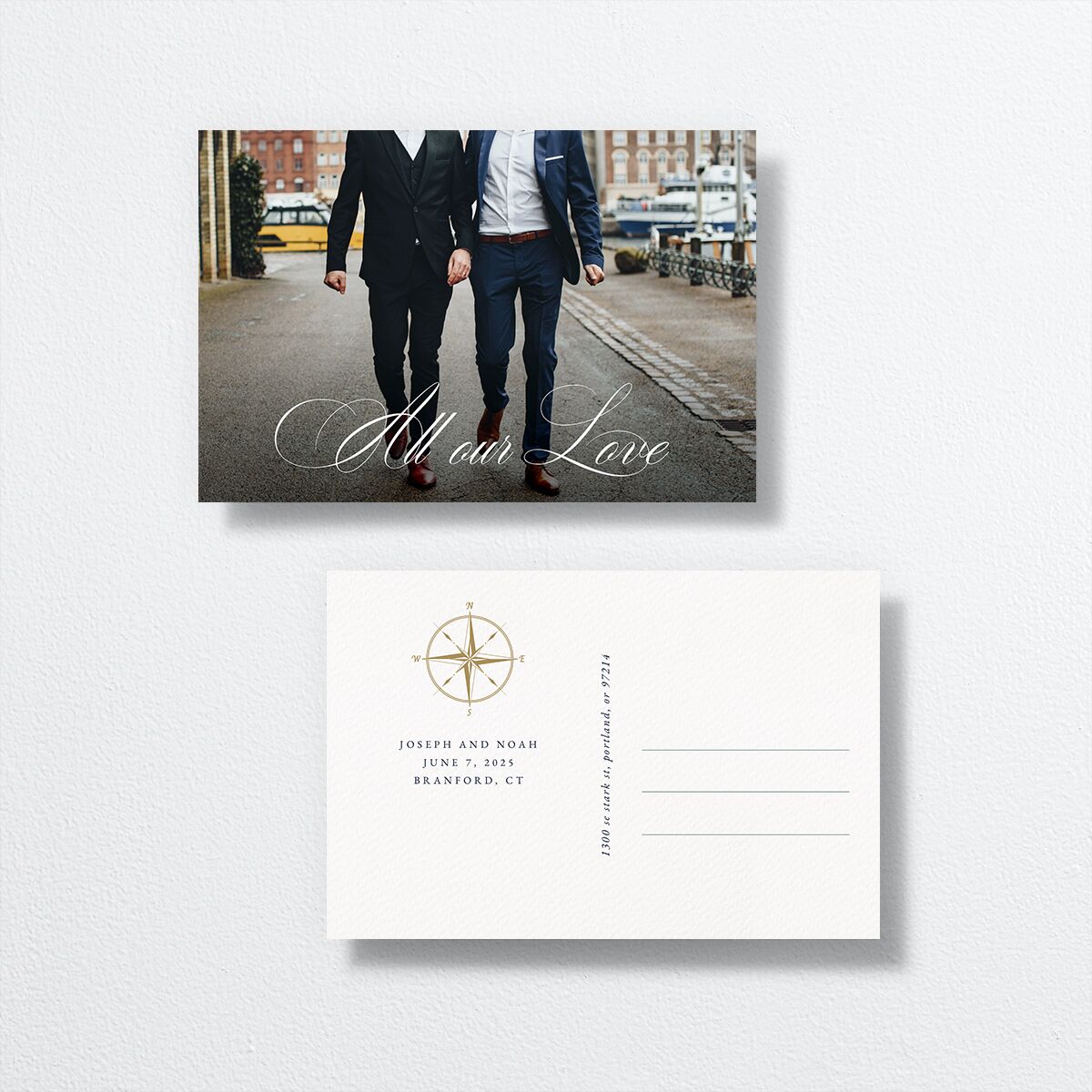 Formal Nautical Thank You Postcards Moody Blue