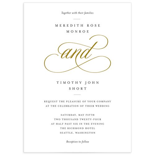 Delicate Embellishment Wedding Invitations - Gold