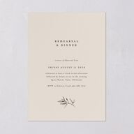 Minimal Leaves Rehearsal Dinner Invitations Bisque Signature Blank Standard