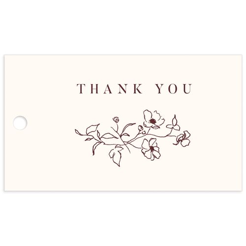 Elegant Minimal Favor Gift Tags Merlot Pearlescent