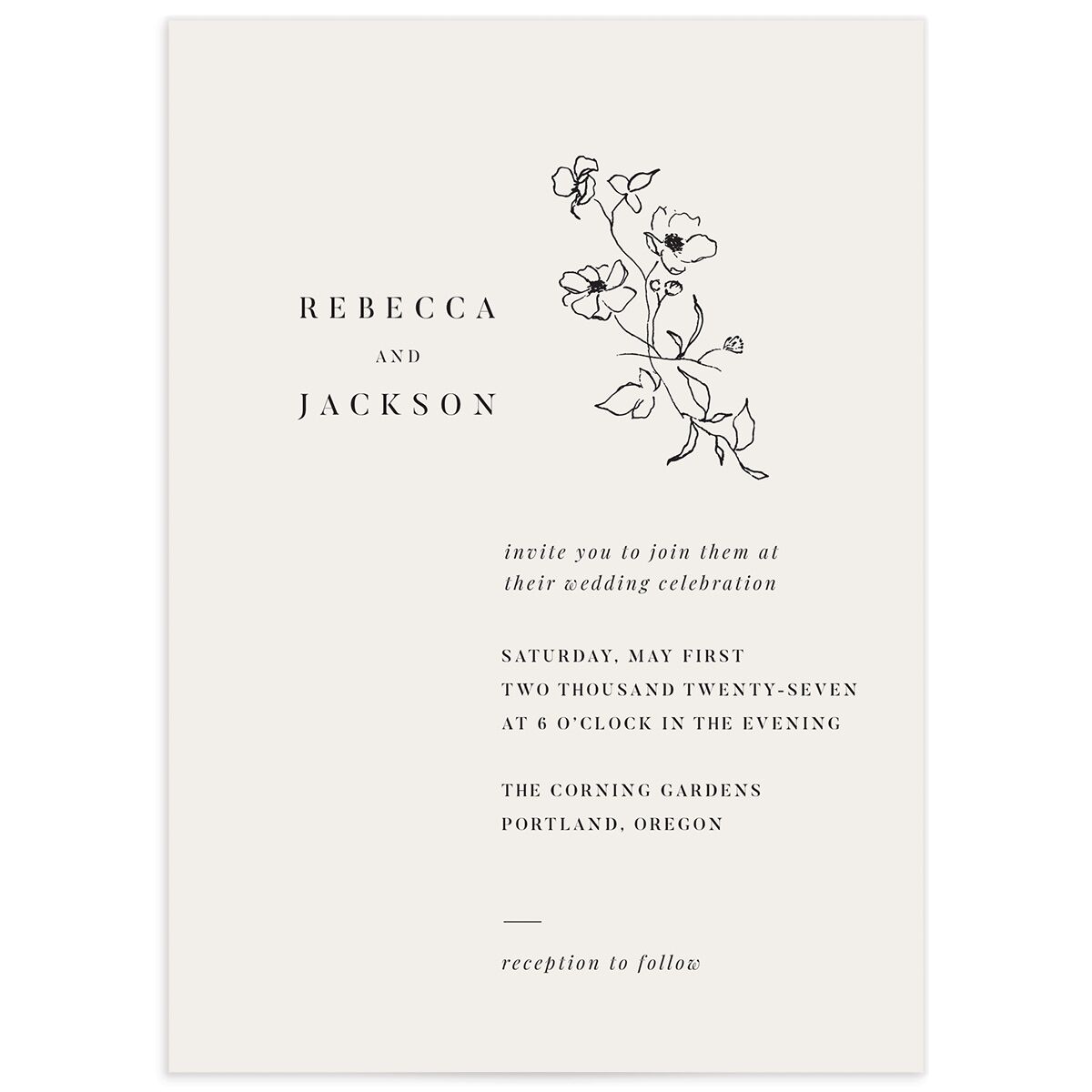 Elegant Minimal Wedding Invitations