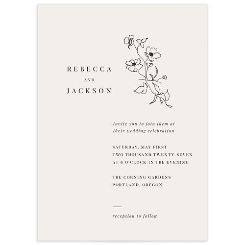 Elegant Minimal Wedding Invitations Champagne Signature No