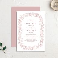 Floral Border Wedding Invitations Desert Rose Signature No