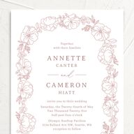 Floral Border Wedding Invitations Desert Rose Signature No