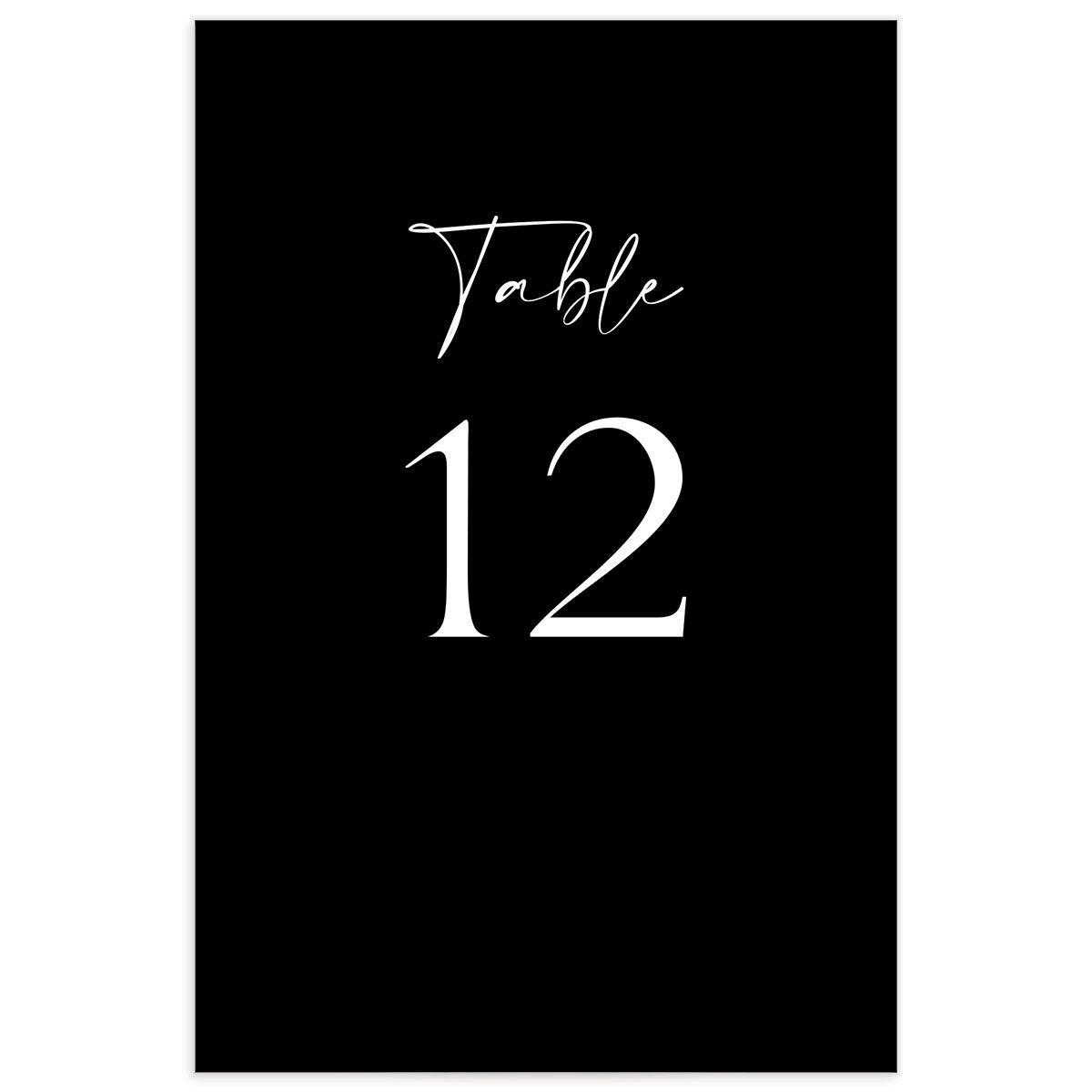 Modern Contrast Table Numbers Midnight Signature