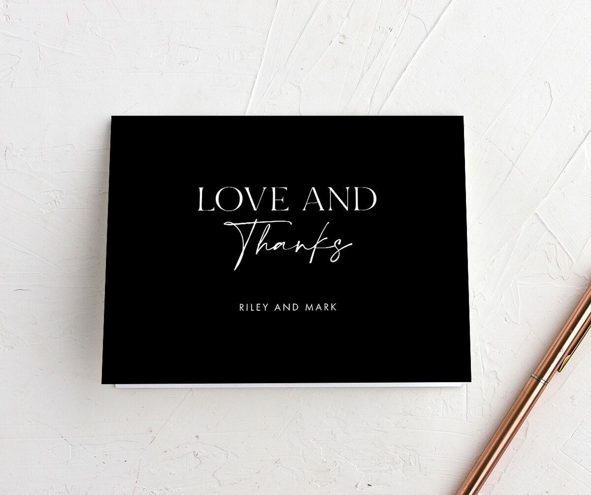 Modern Contrast Thank You Cards Midnight