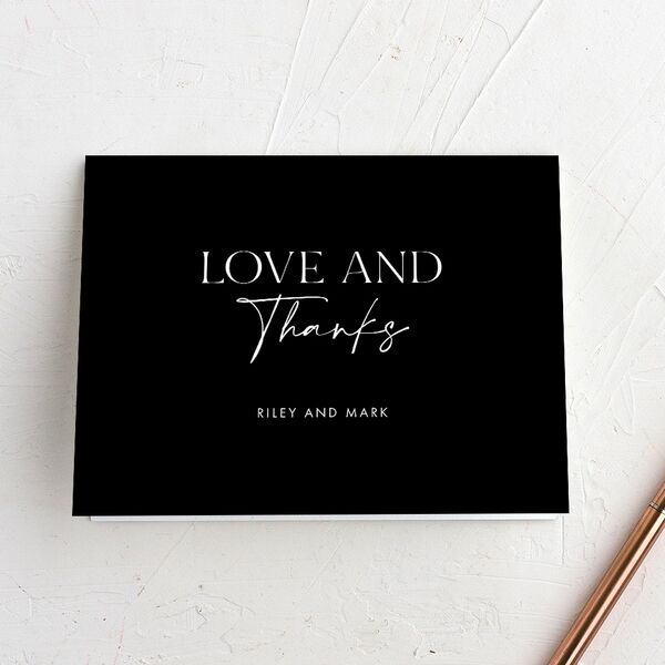 Modern Contrast Thank You Cards Midnight