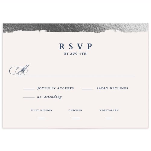 Elegant Edge Wedding Response Cards Silver Moody Blue Signature