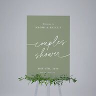 Hand Scripted Couples Shower Standard Welcome Sign Large Moss Standard Indoor Foam Core L Welcome
