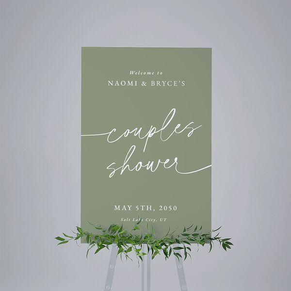 Hand Scripted Couples Shower Standard Welcome Sign Large Moss Standard Indoor Foam Core L Welcome