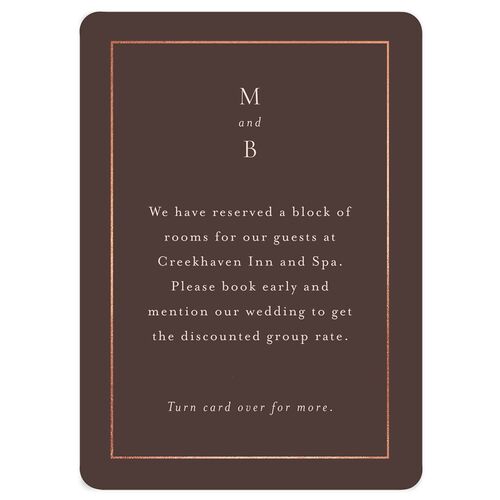 Aspen Wedding Enclosure Cards Rose Gold Deep Bronze Signature Rounded
