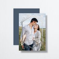 Ethereal Frame Save The Date Cards Silver Midnight Navy Signature smooth No