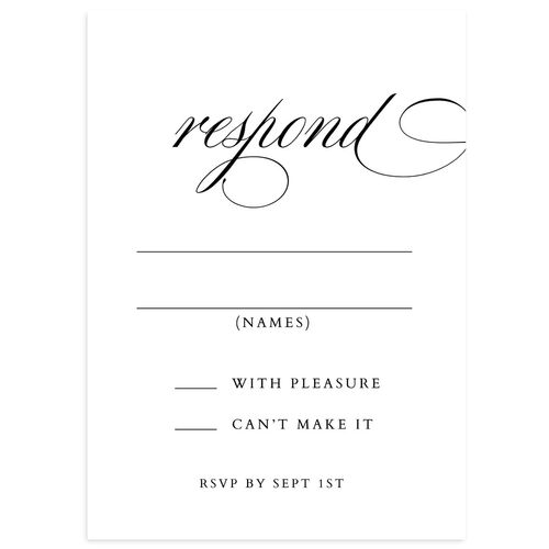 The Union Of Wedding Response Cards Licorice Signature Standard