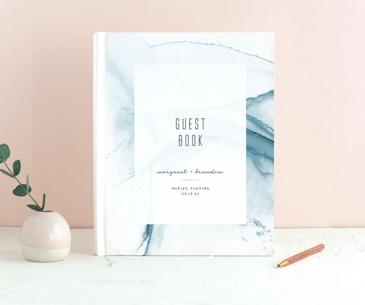 Contemporary Tide Wedding Guest Book front