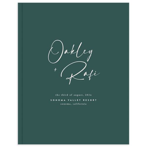 Organic Swash Wedding Guest Book Deep Lake
