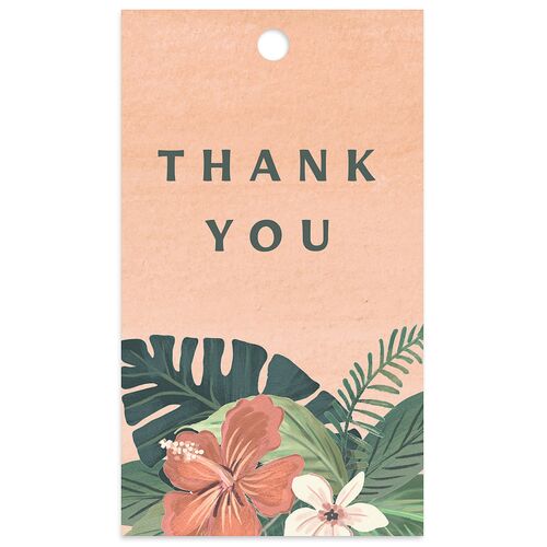 Vintage Hawaiian Island Favor Gift Tags Eucalyptus Signature