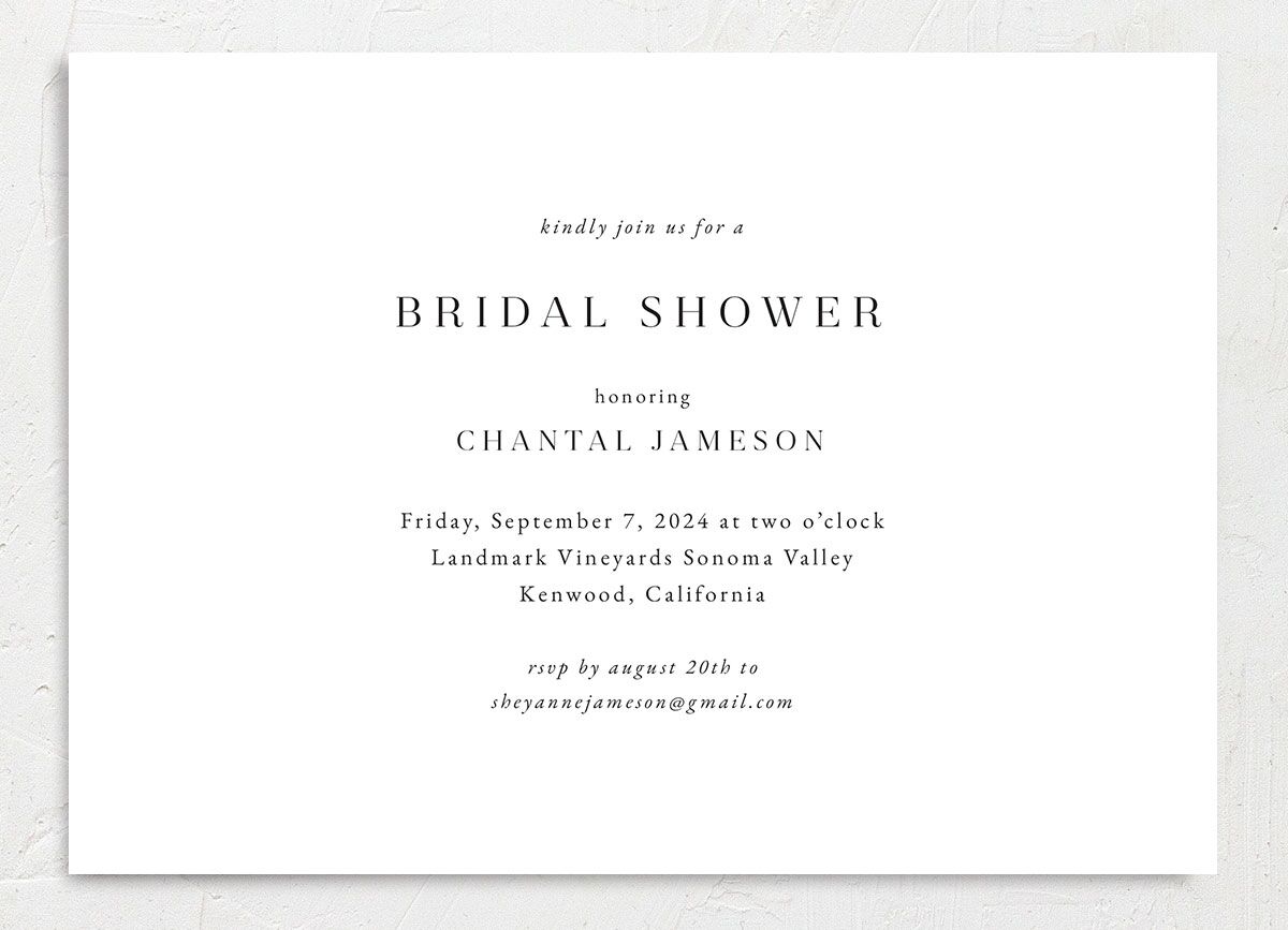 Gilded Garland Bridal Shower Invitations front in White