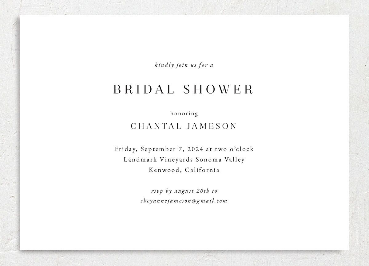 Gilded Garland Bridal Shower Invitations Pure White Signature