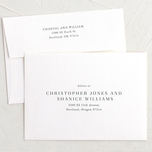 Gilded Garland Bridal Shower Invitation Envelopes White Standard Hunter Green Both Recipient and Return Addresses Signature