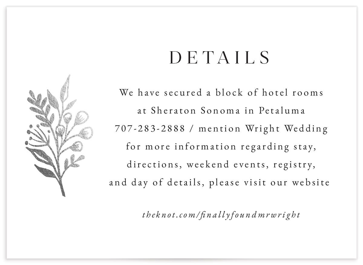 Gilded Garland Wedding Enclosure Cards front