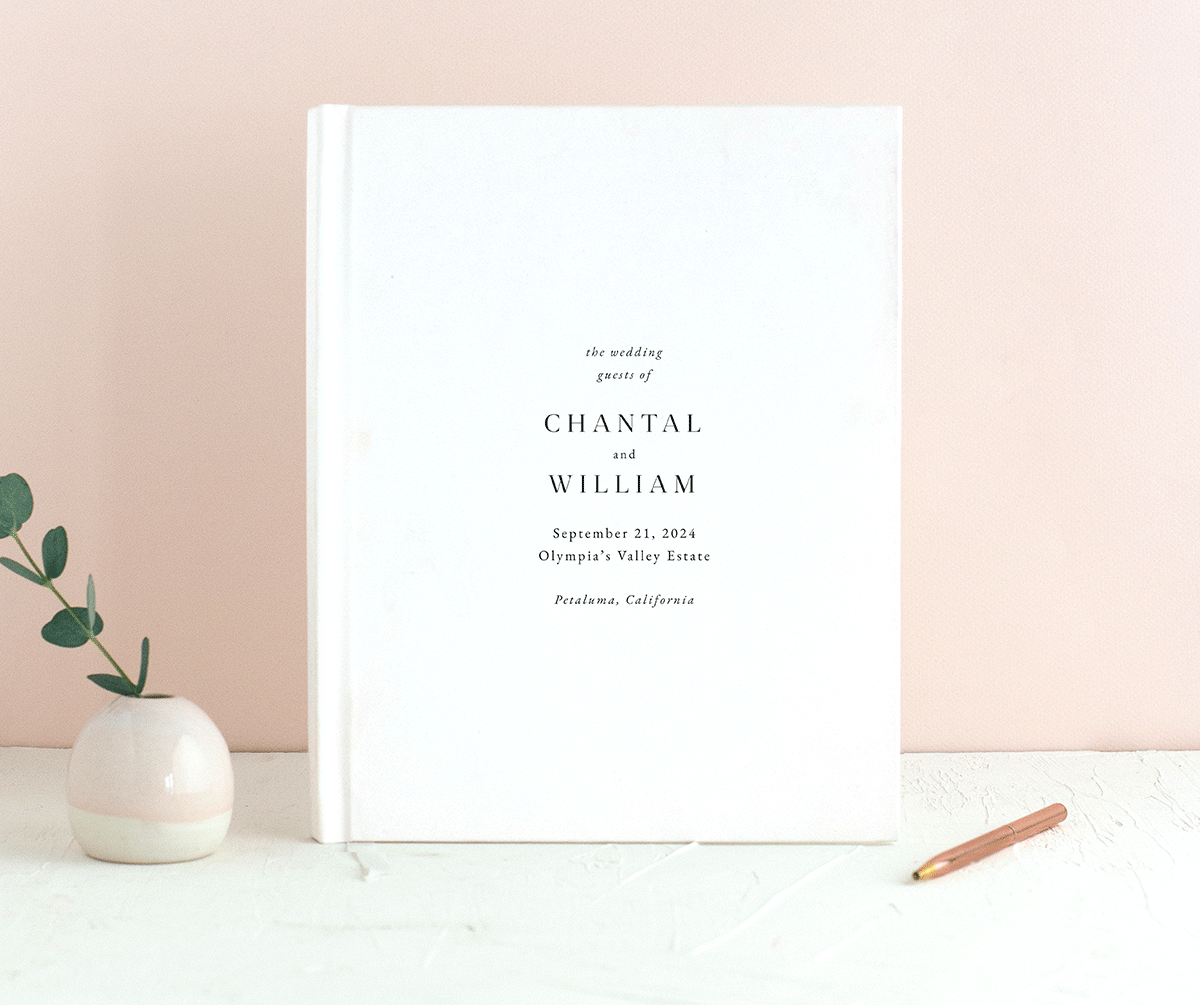 Gilded Garland Wedding Guest Book front