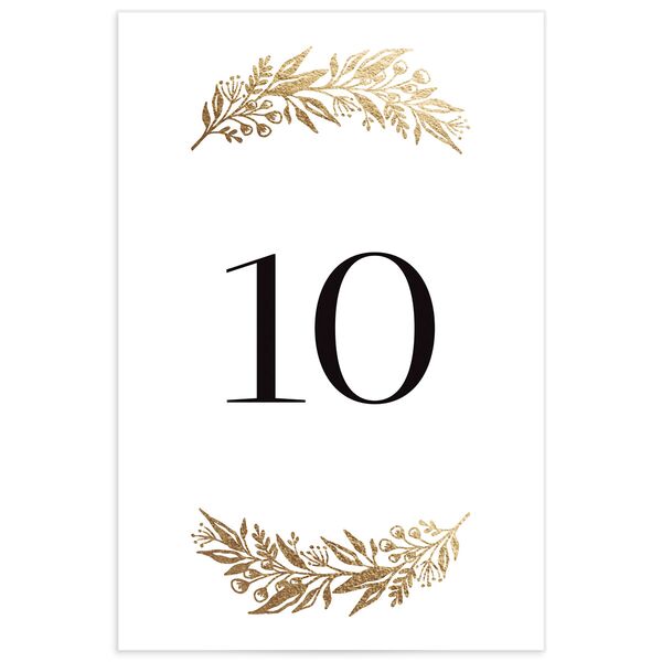 Gilded Garland Table Numbers front in White