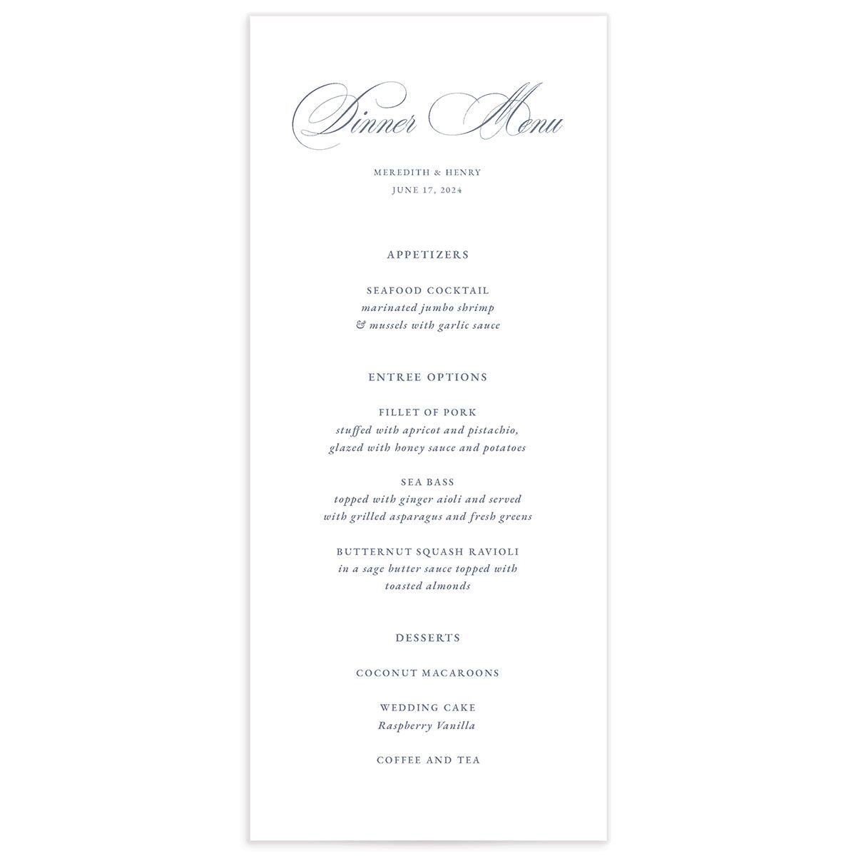 Classic Garland Menus