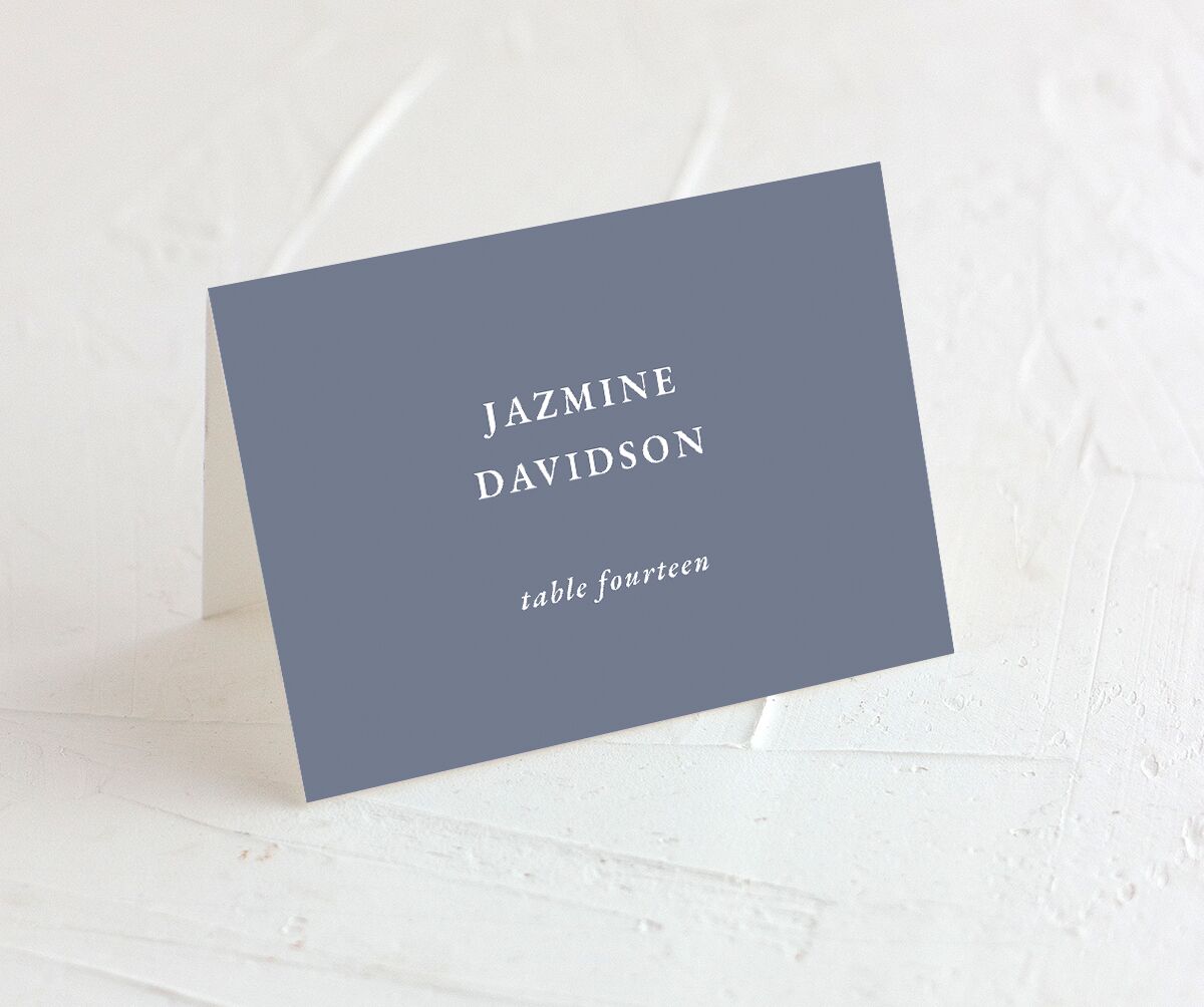 Classic Garland Place Cards front in blue