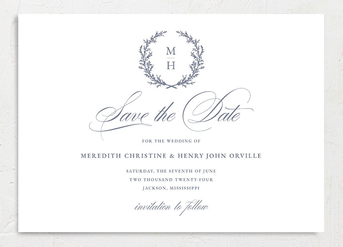 Classic Garland Save the Date Cards front