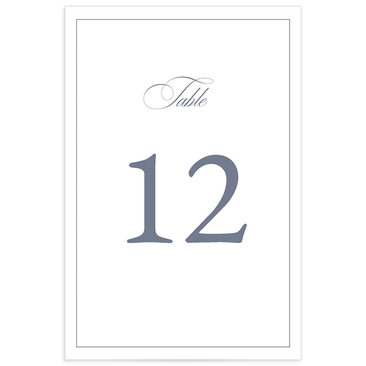Classic Garland Table Numbers front in blue