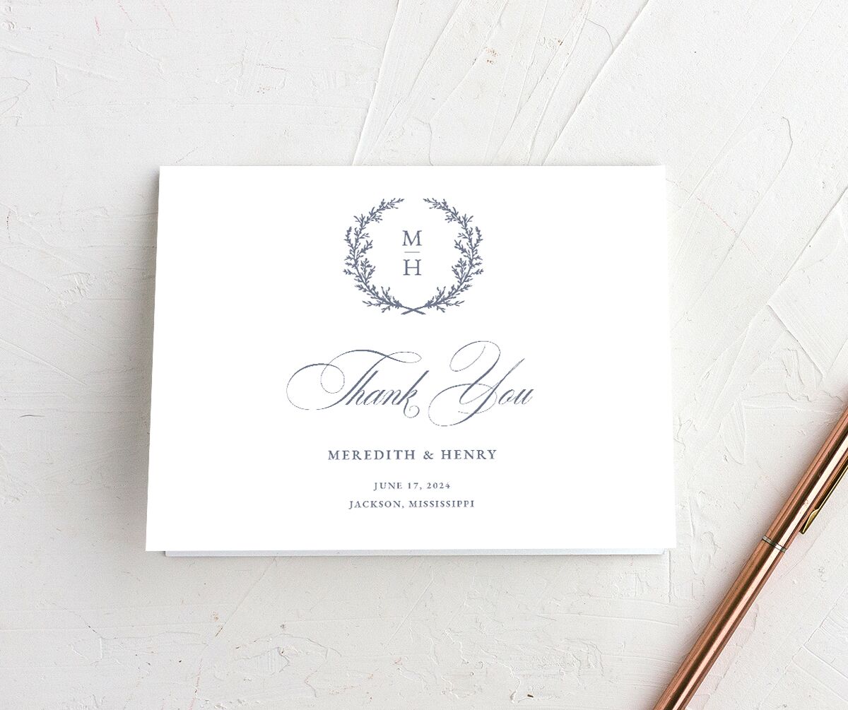 Classic Garland Thank You Cards front
