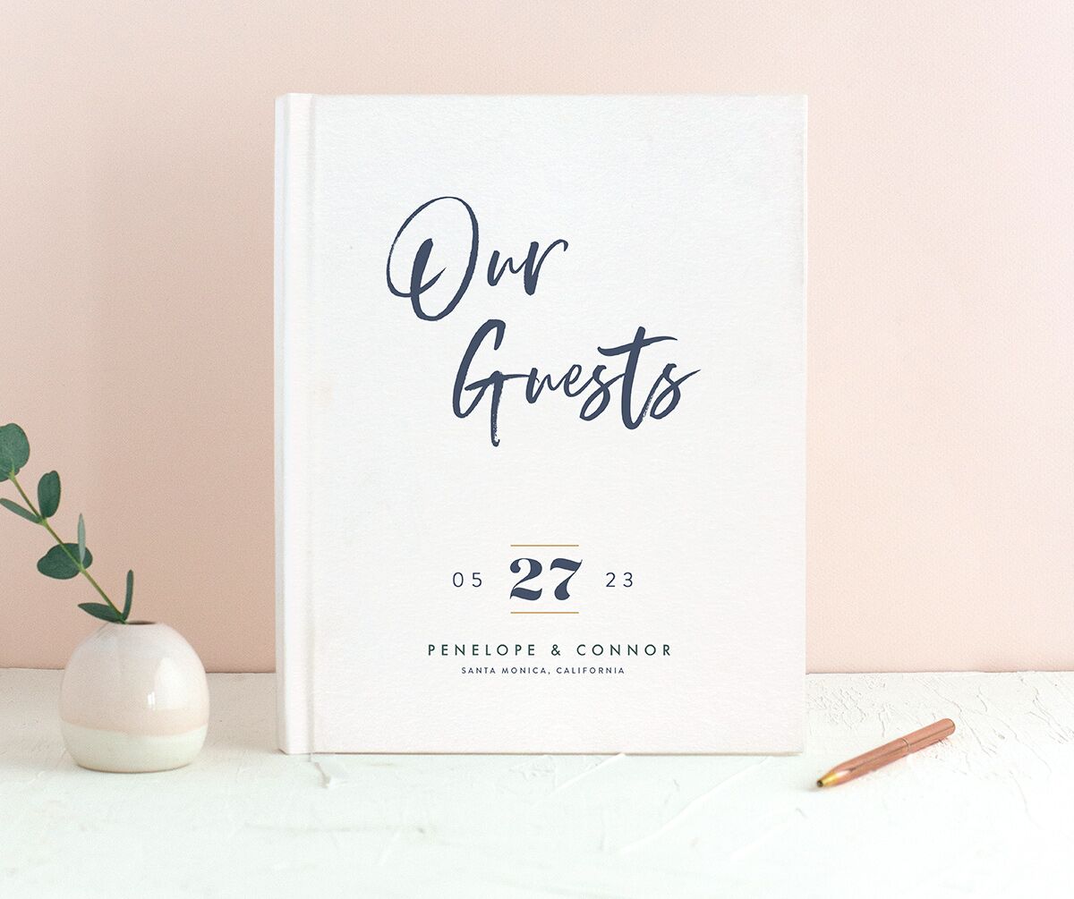Opulent Marble Wedding Guest Book front