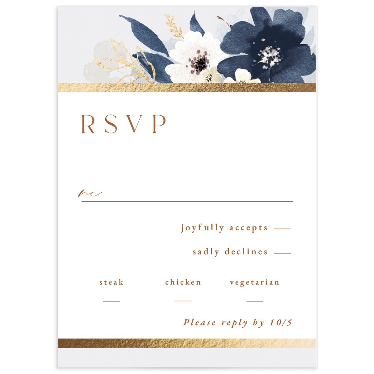 Gilded Blooms Wedding Response Cards
