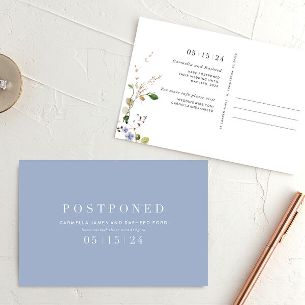 Winding Wildflower Change the Date Postcards Pure White