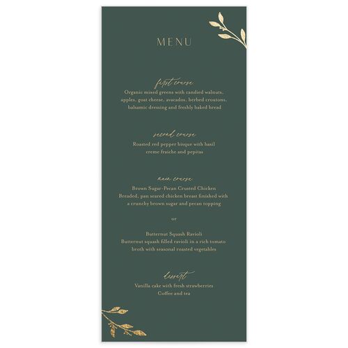 Gilded Sprigs Foil Menus - 