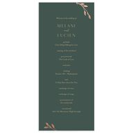 Gilded Sprigs Foil Wedding Programs Rose Gold Dark Emerald Signature
