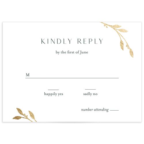 Gilded Sprigs Foil Wedding Response Cards