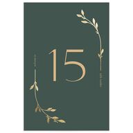 Gilded Sprigs Foil Table Numbers Gold Dark Emerald Signature