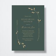 Gilded Sprigs Rehearsal Dinner Invitations Dark Emerald Signature