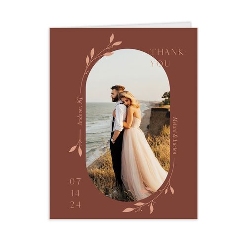 Gilded Sprigs Thank You Cards Copper